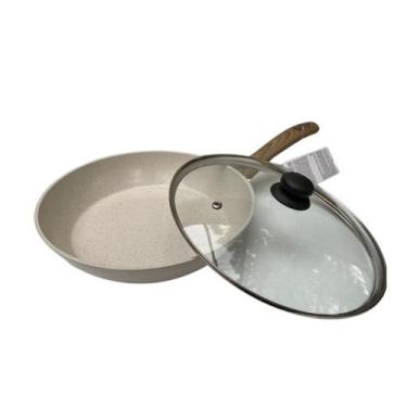 Imagem de Frigideira Indução Ceramico 24 Cm - Marmore Com Tampa Vidro - Utensili