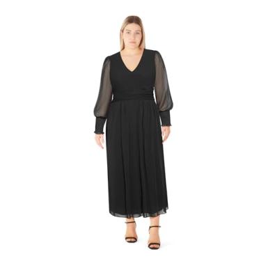 Imagem de City Chic Vestido feminino plus size para coquetel - Halo Maxi, Preto, 52