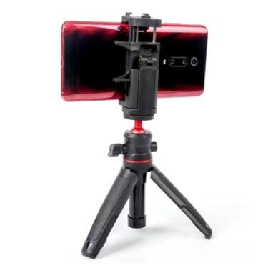 Imagem de Zyyini Tripé de Mesa, Mini tripé de Câmera Extensível de 15,5-25,5 Cm Com Cabeça Esférica de Metal de 360 ​​graus, Suporte de Mesa para Selfie Stick para Câmera Sem Espelho de (Preta)