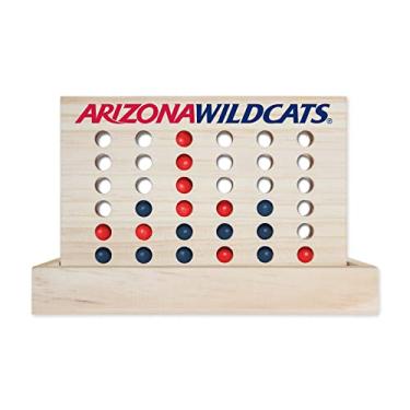 Imagem de Rico Industries NCAA Arizona Wildcats Wooden 10 cm a Row Board Game Line Up 4 jogos de tabuleiro de viagem para crianças e adultos