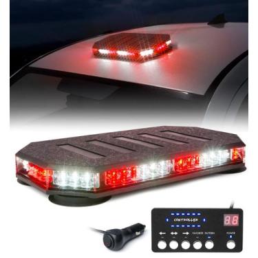 Imagem de Barra de luz estroboscópica LED Roof Top LUMENIX 42 LED branca vermelh