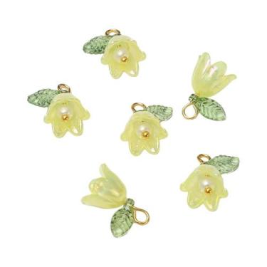 Imagem de Contas De Flor De Lírio Do Vale Em Acrílico Colorido 11x14mm 2-10 Peça