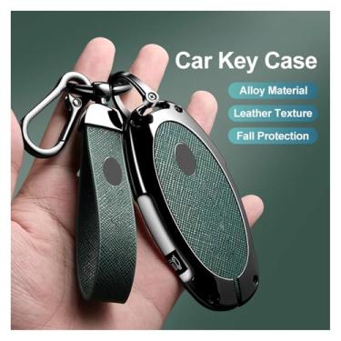 Imagem de Capa para chave de carro, pingente de chaveiro, compatível com Hyundai Santa Fe/2023 2024/Sonata/Grandeur/Staria/Kona/Ioniq/Tucson/Elantra(12-black keyring)