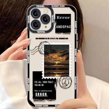 Imagem de Capas de celular com etiqueta de carimbo de paisagem para iPhone 16, 14, 15, 16 Pro Max, 11, 12, 13, 7, 8 Plus, XS, XR, SE, 2022, 2020