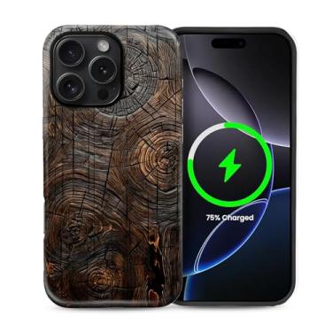 Imagem de ZHEGAILIAN Capa para iPhone 16 Pro de 6,3 polegadas, 2 em 1, compatível com MagSafe à prova de choque antiderrapante com capa de proteção de corpo inteiro, estampa fosca texturizada moderna para