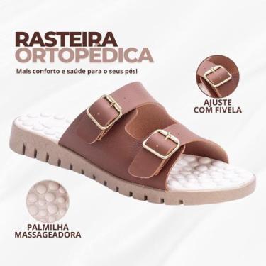 Imagem de Sandália ortopédica feminina rasteirinha chinelo massageador tamanho 3
