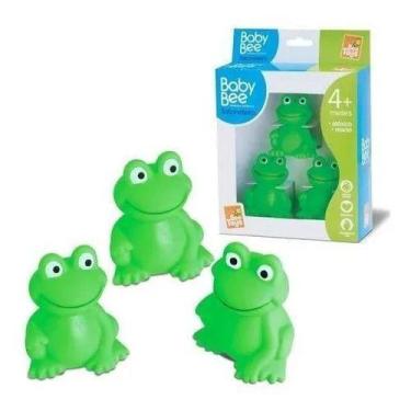 Imagem de Baby Bee 3 Sapinho Verde - Bichinhos Pra Banho Bee Toys Fofo