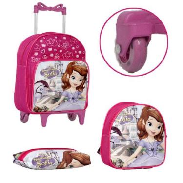 Imagem de Mochila Infantil de Rodinha Sofia Pre Escola Aula Resistente - TOYS 2U