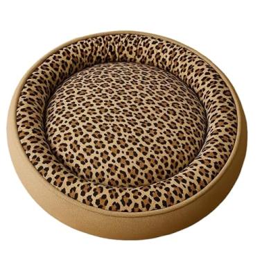 Imagem de Cama Pet Dupla Face Luxo 50x50cm Para Cachorro Gato Estampaas Elegante(LEOPARDO COM CARAMELO)