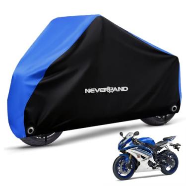Imagem de NEVERLAND Capa de motocicleta à prova d'água para uso externo - Capas de scooter para motocicletas, médias, com furos de bloqueio, bandagem, bolsa de armazenamento compatível com Harley Davidson