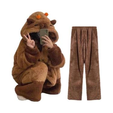 Imagem de Kigurumi Capivara Unicórnio Adulto - Macacão de Inverno para Cosplay e