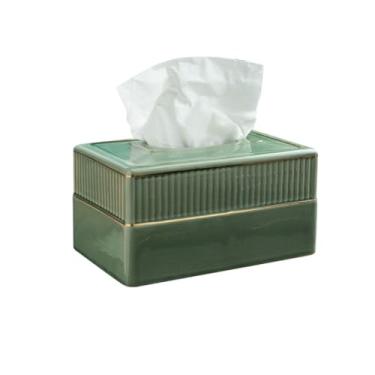 Imagem de Porta-toalhas de papel estilo nórdico criativo feito à mão caixa de lenços para decoração de sala de estar em casa caixa de armazenamento de gaveta de papel cerâmico recipiente de lenços