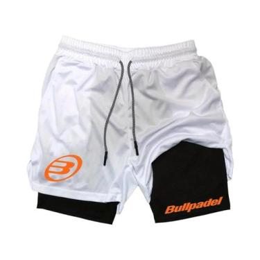 Imagem de Bermuda Esportiva Masculina 2 Em 1 Respirável De Camada Dupla Para Cor