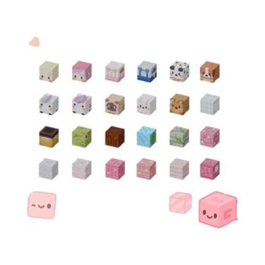 Imagem de Blocos De Construção Magnéticos Estilo Pixel Brinquedo Cubo Com Tampa 