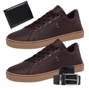 Imagem de Tênis Masculino Casual Resistente + Cinto e Carteira Social - Bless Ac