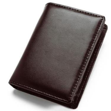 Imagem de Carteira Couro Executiva Masculina Pequena Tamanho Slim Luxo-Unissex