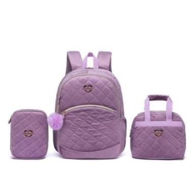 Imagem de Mochila Madami Reforçada Lancheira Térmica Estojo 36 Litros Espaçosa Juvenil-Feminino