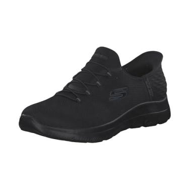 Imagem de Skechers Tênis feminino feminino sem cadarço Summits para meninas, Preto, 7