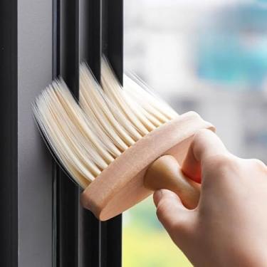 Imagem de Escova de limpeza de lacuna pequena com alça, escova contra poeira para janela, ferramenta de limpeza multiuso de detalhes domésticos (bege)