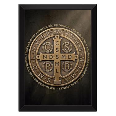 Imagem de Quadro A Medalha de São Bento (Moldura Branca, 15x21cm)