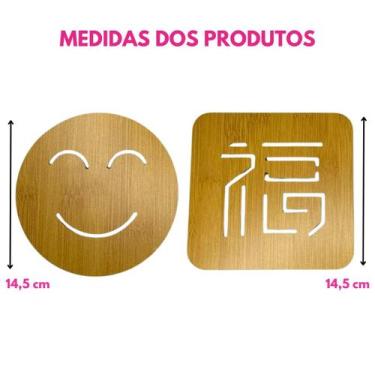 Imagem de Descanso De Panela Bambu Protege Mesa E Bancada 02 Formatos Quadrado R