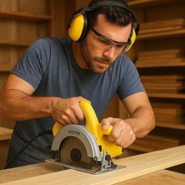 Imagem de Serra Circular Elétrica Potente Madeira Corte Disco Lâmina Ferramenta 