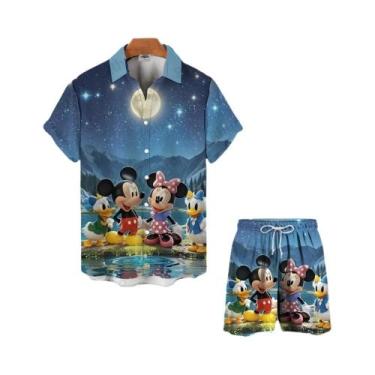 Imagem de Camisas Havaianas 3D Impressas Do Mickey Mouse Para Homens E Mulheres,