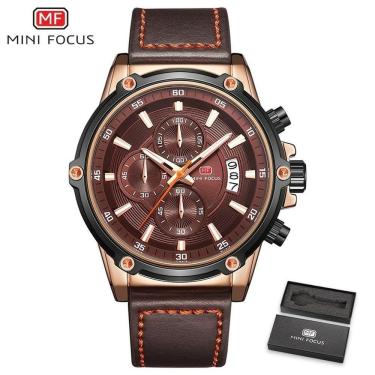 Imagem de Relógio Masculino Mini Focus Mf0175g à Prova D'água Marrom