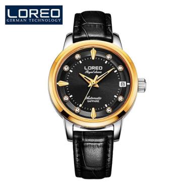 Imagem de Relógio Feminina Loreo 6107 à Prova D'água Couro