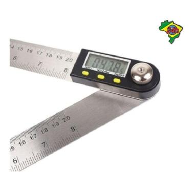 Imagem de Goniômetro Ferramenta Medição De Ângulos Digital Inox 200mm