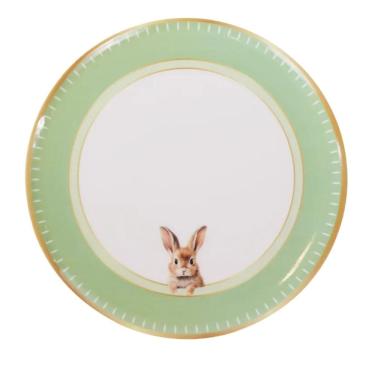 Imagem de Prato De Pascoa Raso De Coelho Branco Em Melanina 25cm 1Und