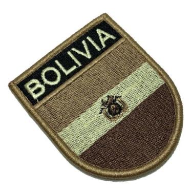 Imagem de BP0029EV04 Bandeira Bolívia Patch Bordado Fecho Contato - Myflag
