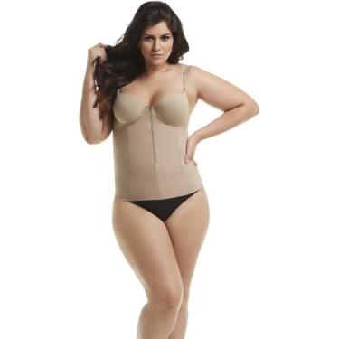 Imagem de Modelador Body Barbatanas Cintura Barriga Plus Size Modeladora C/ Bojo