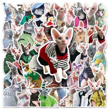 Imagem de Pacote de adesivos Sphynx Cat, 50 unidades de decalques engraçados par