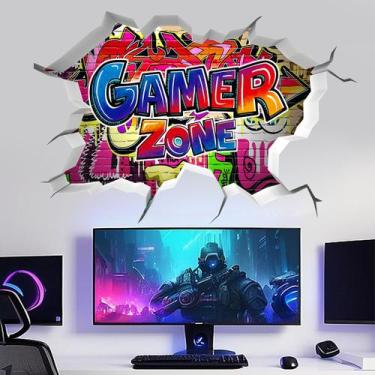 Imagem de Adesivos de parede 3D Gamer Zone Graffiti Style 40x60cm PVC - yiweisai