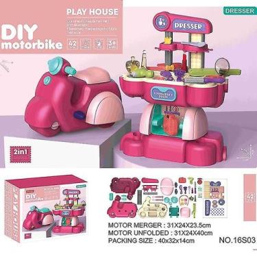 Imagem de Acessórios de maquiagem 2 em 1 Pretend Play Playset Toys Mot - Gloome 