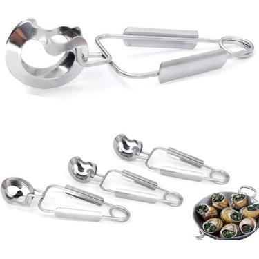 Imagem de Pinças de caracol de aço inoxidável de 4 peças, mini pinças de cozinha