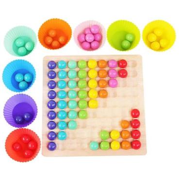 Imagem de Brinquedo educacional Rainbow Clip Beads Puzzle Montessori - Gloome St