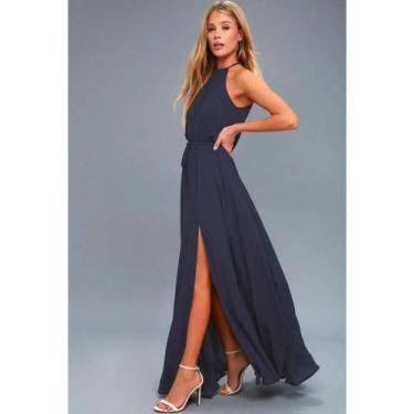 Imagem de Vestido Longo Maxi Boho Feminino Com Fenda Alta Para Praia, Verão E Fe
