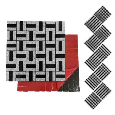 Imagem de Pastilha De Vidro Kit 10 Uni Adesiva Parede Cozinha Banheiro Sala Decorativa Moderna Requintado Reforma Aplicacao Facil