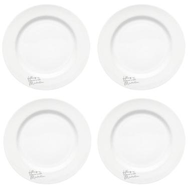Imagem de Jogo De 4 Pratos Sobremesa 19cm Manhattan Branco Hauskraft