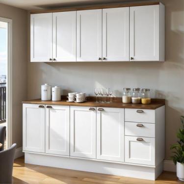 Imagem de Armário de Cozinha Compacta Modulada 2,0m 9 peças Iluminata Genialflex
