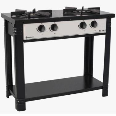 Imagem de Fogão a Gás Bravo Industrial 2 Bocas Venâncio Cinza Esmaltado BR2B