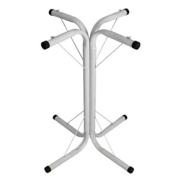 Imagem de Base Para Mesa Jantar Mia 75cm Industrial 4 Apoio Tampo De Vidro Madei