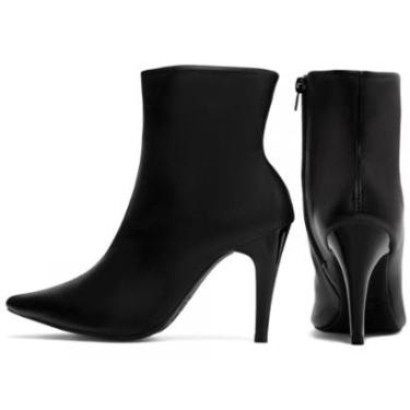Imagem de Bota Feminina Cano Curto Salto Alto Fino 9 cm Napa ou Verniz EMILY ONLINE-Feminino