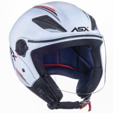Imagem de Capacete Moto Aberto Asx City Air Solid Branco Brilho, 62/XL (61-62)