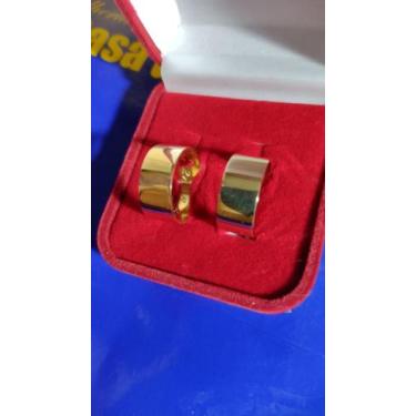 Imagem de Par de Alianças 7 mm Peso 12 Gramas Ouro 18 Kilates Noivado Casamento 