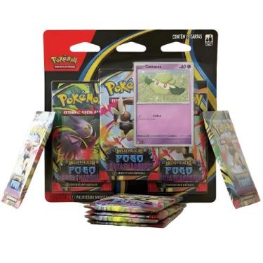 Imagem de Blister Pokémon triplo Megaevolução Fogo Fantasmagórico 19 Cards - Cop