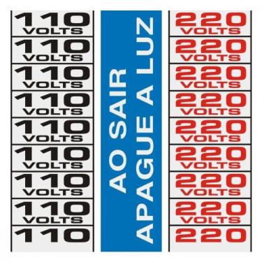Imagem de Placa Sinalizacao Aluminio 01,5X3,5 ''110V/220V'' 18 Pecas 120Ah - SIN