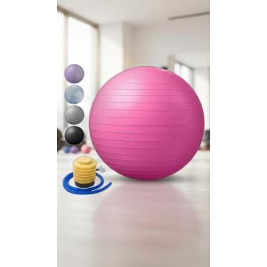 Imagem de Bola de Pilates Suiça 65cm com Bomba - Rosa - Congratulations Store